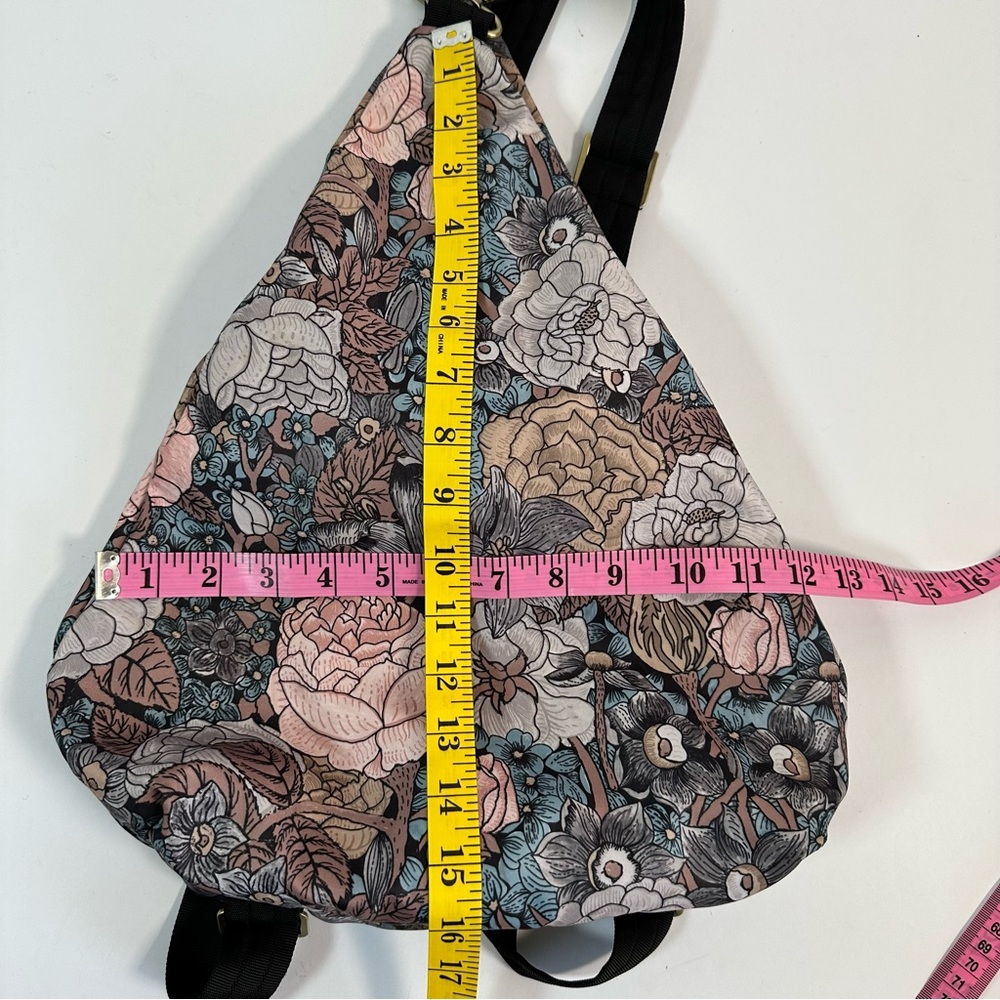 Butterfly Black Sling Backpack Floral Print Triangle Bag Adjustable‎ Strap Boho - Picture 8 of 9
